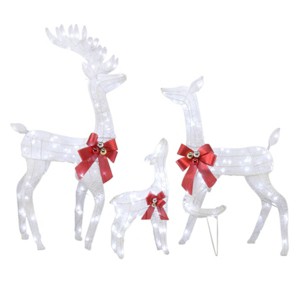 GlasFlength Decorative Objects Elk Deer Sled Decoration Christmas Deer Outdoor Yard Decoration Courtyard Elk Decoration, White, 47.24"*23.62"*7.87" - 1 of 4