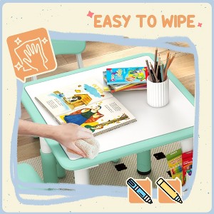 ORRD Height Adjustable Kids Table & 4 Chairs Set with Storage, 5-Piece Toddler Activity Table for Ages 18M-5Y, Easy Clean – Green - 1 of 4