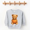 Watercolor Pumpkin Bear - Kids Youth Sweatshirt and Kids Toddler Sweatshirt - 2 of 2