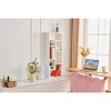 DOMETOUR 5-Cube Bookshelf, White Wooden Open Bookcase, Storage Shelf Display Rack for Home Office, Living Room, Study Decor - 2 of 4