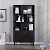 TiramisuBest 5-Tier Ladder Shelf,Rustic Brown Storage Rack with Rubber Wood Frame,MDF Shelves for Living Room,Office, Kitchen,Bedroom,Easy Assembly - 3 of 4