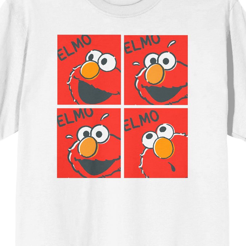 Sesame Street Elmo On 4 Orange Squares Men's White T-shirt, 2 of 4