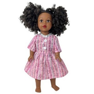 Doll Clothes Superstore Pink Stripe Glitter Dress Fits 18 Inch Girl Dolls LIke American Girl Our Generation My Life Dolls - 1 of 4