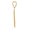 Black Bow Jewelry 14k Yellow Gold Diamond-Cut Bordered Cross Pendant, 25 x 55mm - 2 of 4