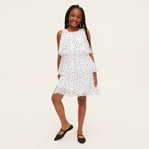 Girls' Mini Polka Dot Tiered Dress - kate spade new york x Target Cream/Black - 1 of 4