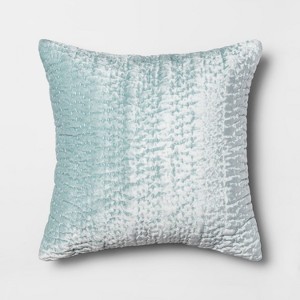 Quilted Velvet Square Throw Pillow Teal - Opalhouse , Blue