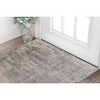 Gray and Ivory Abstract Hand Woven Worn Faded Area Rug - 2 of 3