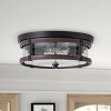 Dewdrop Flush Mount Ceiling Light, Black Metal Frame with Clear Seeded Glass Shade for Hallway Bedroom - 3 of 4