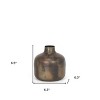 HomeRoots 7" Antiqued Gold Metal Cylinder Table Vase - 3 of 4