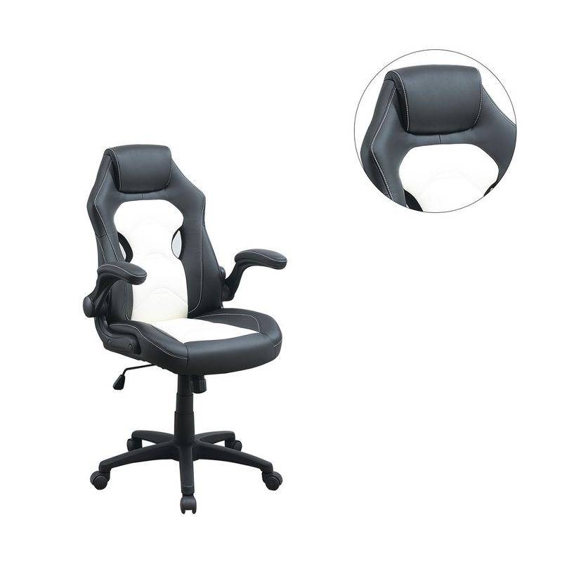 Simple Relax Adjustable Height Executive Office Chair in Black and White, 3 of 5
