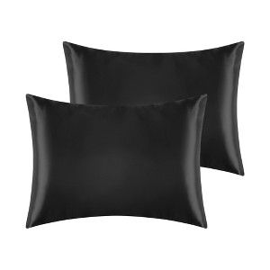 Unique Bargains Satin Hair and Skin Breathable Envelope Closure Pillowcase 2 Pcs - 1 of 4