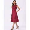 INSPIRE CHIC Women's Sleeveless Round Collar Front Twist Work Office Elegant A Line Midi Dresses - 4 of 4