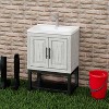 GDFStudio York Indoor/Outdoor Freestanding Magnesium Oxide Bathroom Vanity with Faucet and Ceramic Sink - 2 of 4