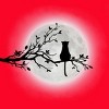 Women's Design By Humans The Cat and The Moon By Maryedenoa Racerback Tank Top - 2 of 3