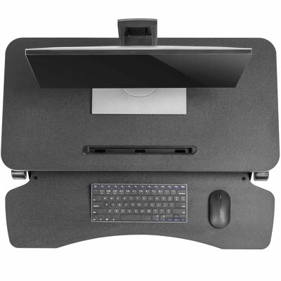 Black Adjustable Standing Desk Converter with Keyboard Tray