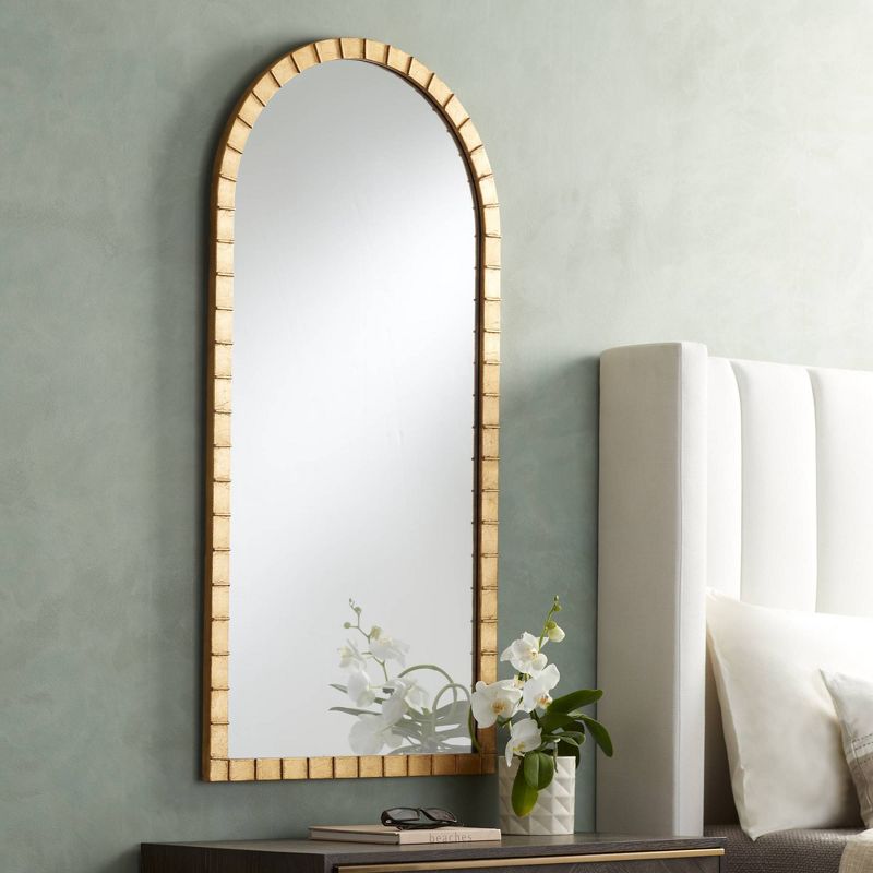 Uttermost Portina Matte Gold 24" x 48" Arched Wall Mirror, 2 of 8
