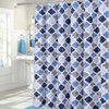 170GSM Fabric Polyester Cotton Print Bath Curtain, Linen Blend, Cross Pattern, Tassel Edge, Water-Resistant, Durable Shower Curtain - 4 of 4