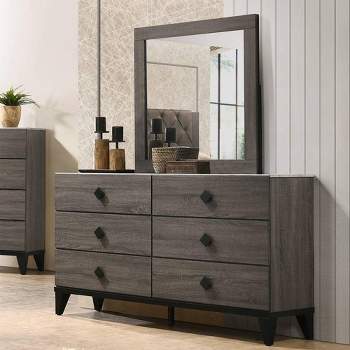 61" Avantika Faux Marble Top Dresser Rustic Gray Oak - Acme Furniture