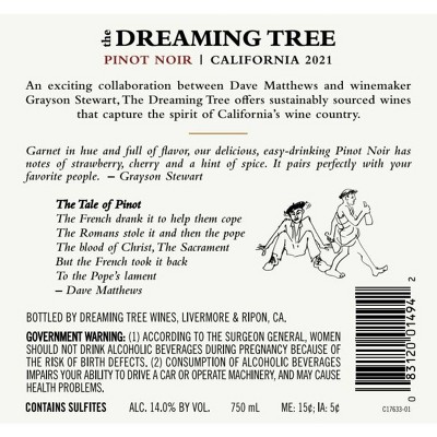 The Dreaming Tree Pinot Noir Red Wine - 750ml Bottle