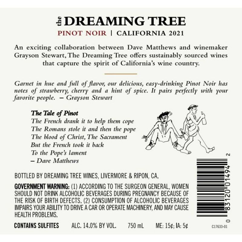 The Dreaming Tree Pinot Noir Red Wine - 750ml Bottle, 4 of 6