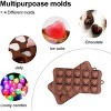 Aoibox 4-Pack Silicone Chocolate Molds, Food Grade Non-Stick Baking Molds for Candy & Butter, Assorted Shapes - 4 of 4