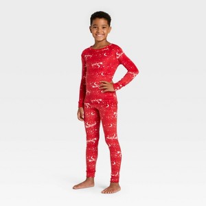 Kids' 2pc Long Sleeve Christmas Snuggly Soft Pajama Set - Cat & Jack™ - 1 of 4