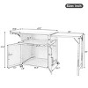 Outdoor Kitchen Island Cart with Expandable Fold-Out Tabletop, Storage Cabinet, Pull-Out Drawer Lockable Wheels for Patio or BBQ Space-The Pop Home - 4 of 4