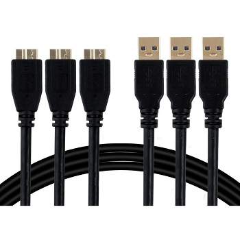 Monoprice USB-A to Micro B 3.0 Cable - 0.5 Meters - Black (3 Pack) For Samsung Galaxy S5, Note Pro 12.2, Note 3, WD Camera Hard Drive - Select Series