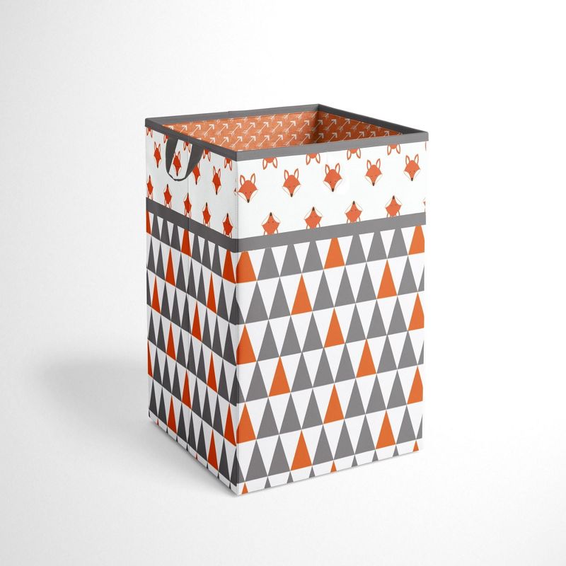 Bacati - Foxes Orange/Gray Collapsible Laundry Hamper, 1 of 7