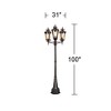 John Timberland Mediterranean Outdoor Post Light Street Lantern 3 Light Veranda Bronze 100" Clear Hammered Glass for Exterior Yard - 4 of 4