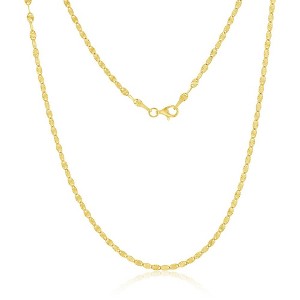 Classic Gold 14K Yellow Gold Diamond-Cut 2.4mm Oval Link Chain - Available Sizes: 16 , 18 , 20 Inches - 1 of 3