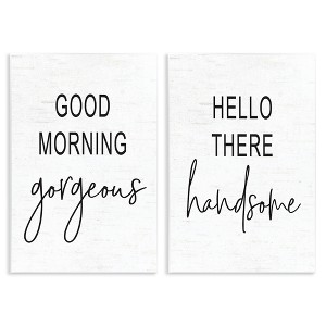 Stupell Industries Gorgeous & Handsome Romantic Greetings 2pc Wall Plaque Art Set, 10" x 15" - 1 of 4