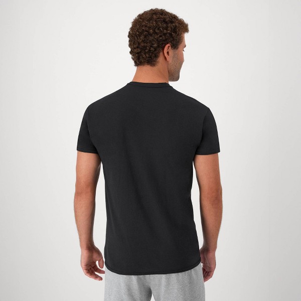 Hanes Red Label Camiseta de cuello redondo para hombre, teñida, paquete de 6 - Negro/Gris/Azul 4