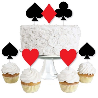 Big Dot of Happiness Las Vegas - Dessert Cupcake Toppers - Casino Party Clear Treat Picks - Set of 24