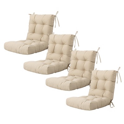 ARTPLAN Seat/Back Outdoor Chair Cushion,Set of 4 Patio Chair Cushion with Tie,Tufted Replacement for Patio Furniture,40x20x4 Inches,4 Count