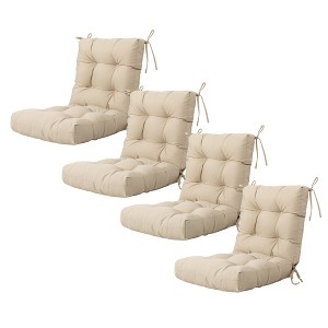 ARTPLAN Seat/Back Outdoor Chair Cushion,Set of 4 Patio Chair Cushion with Tie,Tufted Replacement for Patio Furniture,40x20x4 Inches,4 Count - 1 of 4