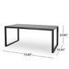 Modern Outdoor 7 Pieces Dining Set,Back Upholstered Dining Room Chair Set of 6 and Patio Table,Poolside Balcony Table and Chair-Cuddlewood - 4 of 4