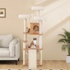 Costway 68” Tall Cat Tree Wood Cat Tower w/ 3 Padded Perches Multi-Level Climbing Furniture - 4 of 4