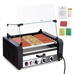 Hot dog grill, sausage grill, 9 rollers, can hold 24 hot dogs - 1 of 4