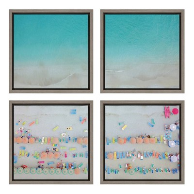 4pc 13" x 13" Sylvia Monterosso 5 Framed Canvas Set by Rachel Dowd Gray - Kate and Laurel