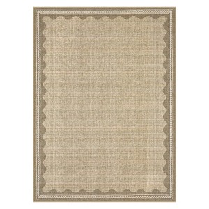 Washable Modern Bordered Rug Non Slip Low Pile Rug Soft Contemporary Throw Floor Cover Foldable Indoor Carpet for Living Room Bedroom Nursery - 1 of 4