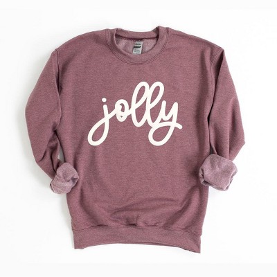 Simply Sage Market Women's Graphic Sweatshirt Jolly Bold Cursive Puff Print