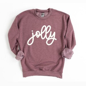 Simply Sage Market Women's Graphic Sweatshirt Jolly Bold Cursive Puff Print - 1 of 4