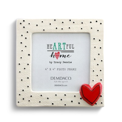 DEMDACO Small Dots with Heart Frame White