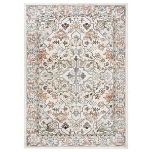 Coolmee Boho Washable Rugs,Vintage Non Slip Ultra Soft Throw Rugs Low-Pile Floor Carpet Rug for Bedroom Entryway Dining Room Dorm, - 1 of 4
