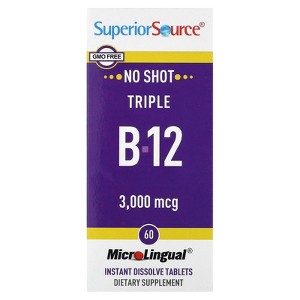 Superior Source Triple B-12, 3,000 mcg, 60 MicroLingual Instant Dissolve Tablets - 1 of 3