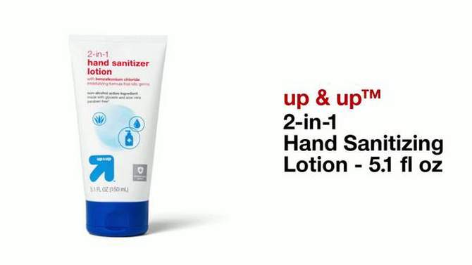2-in-1 Hand Sanitizing Lotion Unscented - 5.1 fl oz - up &#38; up&#8482;, 2 of 6, play video