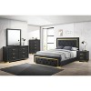 Vynxaria Modern Glam 2-Drawer Nightstand - 1pc, Black Gold Finish, Gold Metal Hardware, Solid Wood/Wood Veneer, Sturdy Durable Bedroom Furniture - 3 of 4