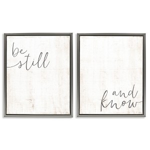 Stupell Industries Be Still & Know Spiritual Calligraphy 2pc Floating Frame Art Set - 1 of 4