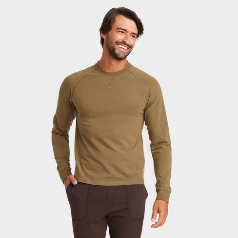 Dark green long 2024 sleeve shirt mens